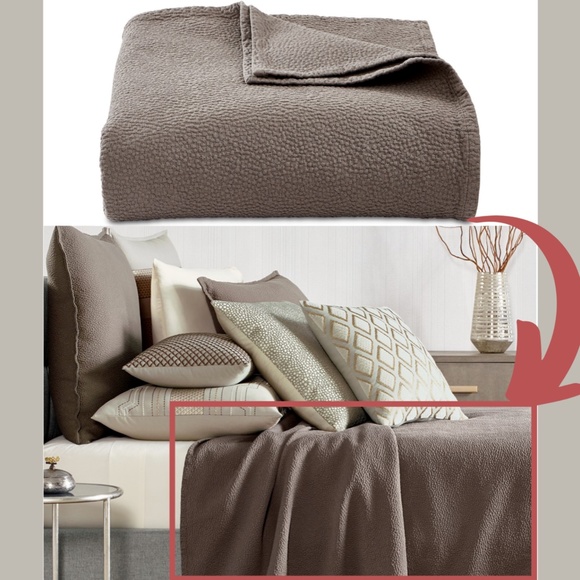 NIB Hotel Collection Como (1) King Coverlet Blanket +(2) King Shams - Picture 11 of 12